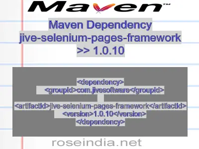 Maven dependency of jive-selenium-pages-framework version 1.0.10