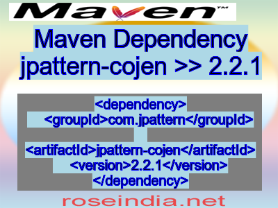 Maven dependency of jpattern-cojen version 2.2.1
