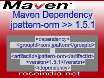 Maven dependency of jpattern-orm version 1.5.1