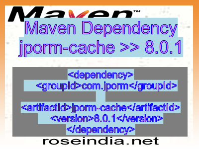 Maven dependency of jporm-cache version 8.0.1