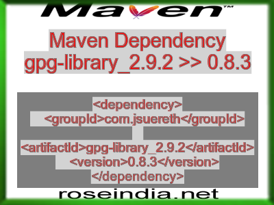 Maven dependency of gpg-library_2.9.2 version 0.8.3