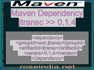 Maven dependency of jtransc version 0.1.4