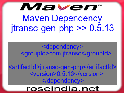 Maven dependency of jtransc-gen-php version 0.5.13