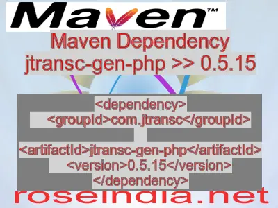 Maven dependency of jtransc-gen-php version 0.5.15