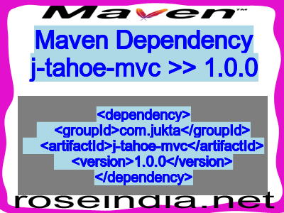 Maven dependency of j-tahoe-mvc version 1.0.0