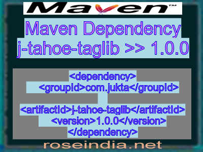 Maven dependency of j-tahoe-taglib version 1.0.0