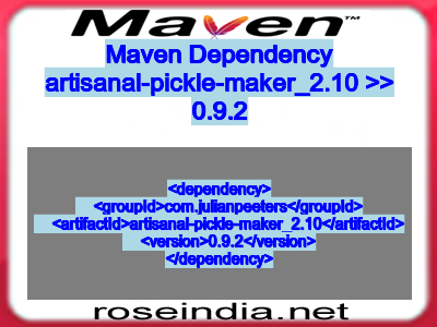 Maven dependency of artisanal-pickle-maker_2.10 version 0.9.2