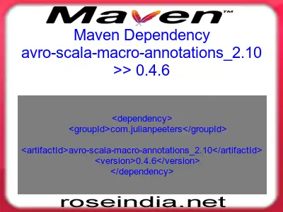Maven dependency of avro-scala-macro-annotations_2.10 version 0.4.6