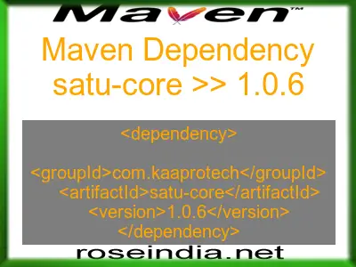 Maven dependency of satu-core version 1.0.6