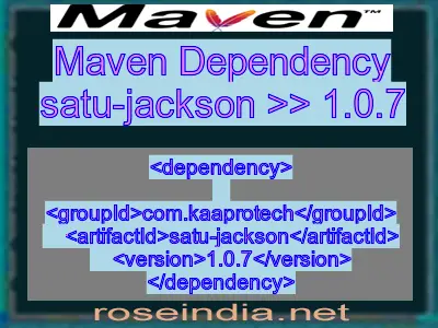 Maven dependency of satu-jackson version 1.0.7