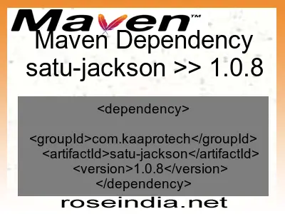 Maven dependency of satu-jackson version 1.0.8