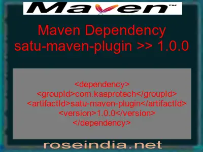 Maven dependency of satu-maven-plugin version 1.0.0