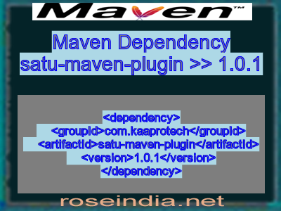 Maven dependency of satu-maven-plugin version 1.0.1