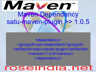 Maven dependency of satu-maven-plugin version 1.0.5