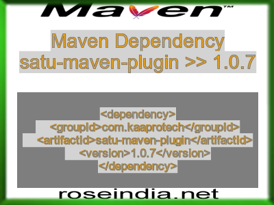 Maven dependency of satu-maven-plugin version 1.0.7