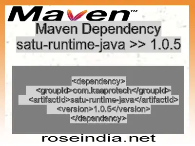 Maven dependency of satu-runtime-java version 1.0.5