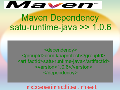 Maven dependency of satu-runtime-java version 1.0.6