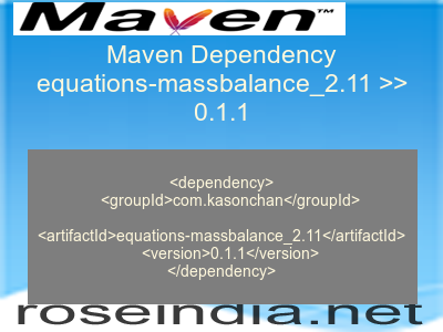 Maven dependency of equations-massbalance_2.11 version 0.1.1