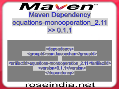 Maven dependency of equations-monooperation_2.11 version 0.1.1