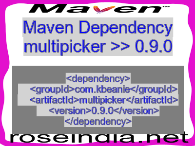 Maven dependency of multipicker version 0.9.0