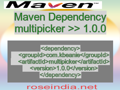 Maven dependency of multipicker version 1.0.0