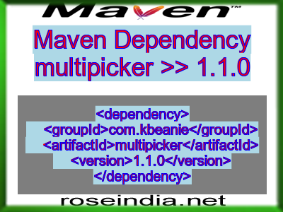 Maven dependency of multipicker version 1.1.0