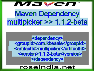 Maven dependency of multipicker version 1.1.2-beta