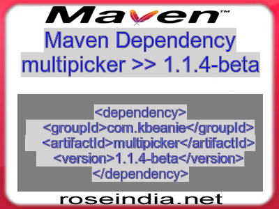 Maven dependency of multipicker version 1.1.4-beta