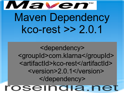 Maven dependency of kco-rest version 2.0.1