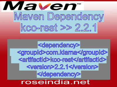 Maven dependency of kco-rest version 2.2.1