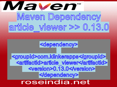Maven dependency of article_viewer version 0.13.0