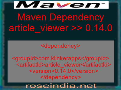 Maven dependency of article_viewer version 0.14.0