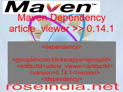 Maven dependency of article_viewer version 0.14.1