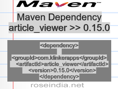 Maven dependency of article_viewer version 0.15.0