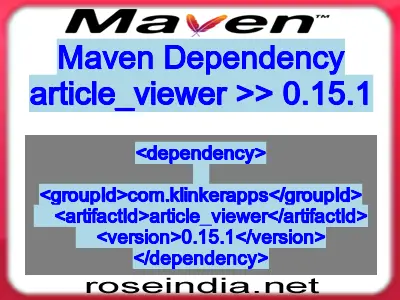 Maven dependency of article_viewer version 0.15.1