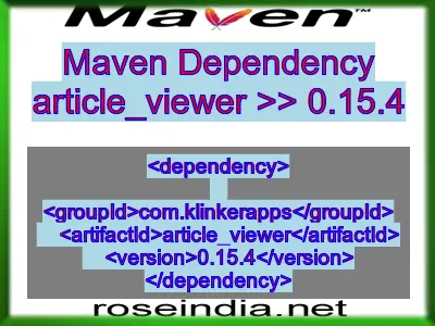 Maven dependency of article_viewer version 0.15.4