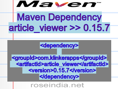 Maven dependency of article_viewer version 0.15.7