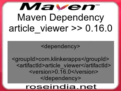 Maven dependency of article_viewer version 0.16.0