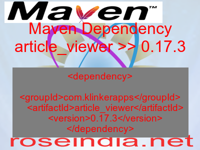 Maven dependency of article_viewer version 0.17.3