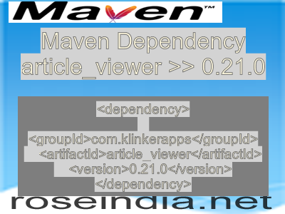Maven dependency of article_viewer version 0.21.0