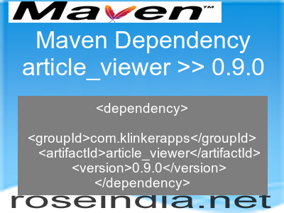 Maven dependency of article_viewer version 0.9.0