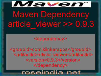 Maven dependency of article_viewer version 0.9.3