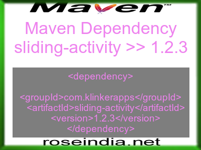 Maven dependency of sliding-activity version 1.2.3