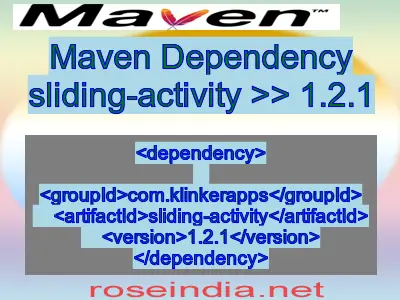 Maven dependency of sliding-activity version 1.2.1