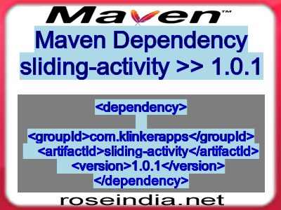 Maven dependency of sliding-activity version 1.0.1