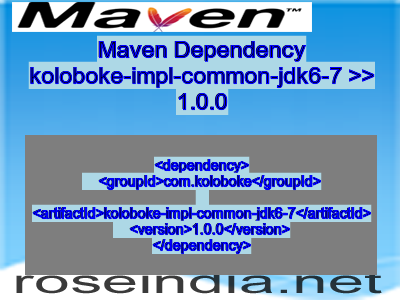 Maven dependency of koloboke-impl-common-jdk6-7 version 1.0.0