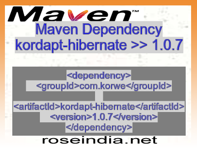 Maven dependency of kordapt-hibernate version 1.0.7