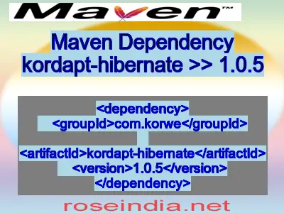 Maven dependency of kordapt-hibernate version 1.0.5