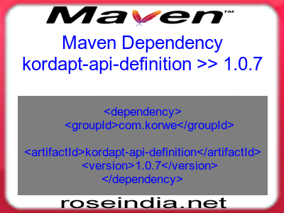 Maven dependency of kordapt-api-definition version 1.0.7