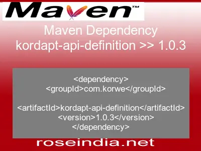 Maven dependency of kordapt-api-definition version 1.0.3